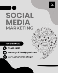 A smartphone's flat layout featuring icons for Facebook, Instagram, and LinkedIn