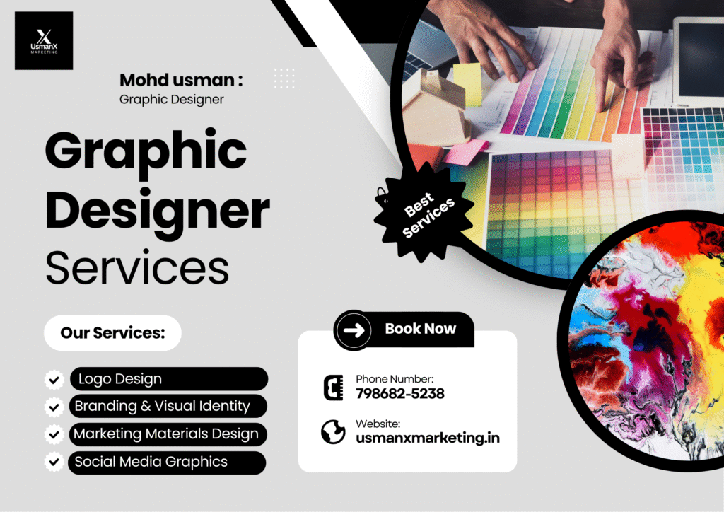 Design tools are displayed as flat icons of a pencil, color palette, and screen