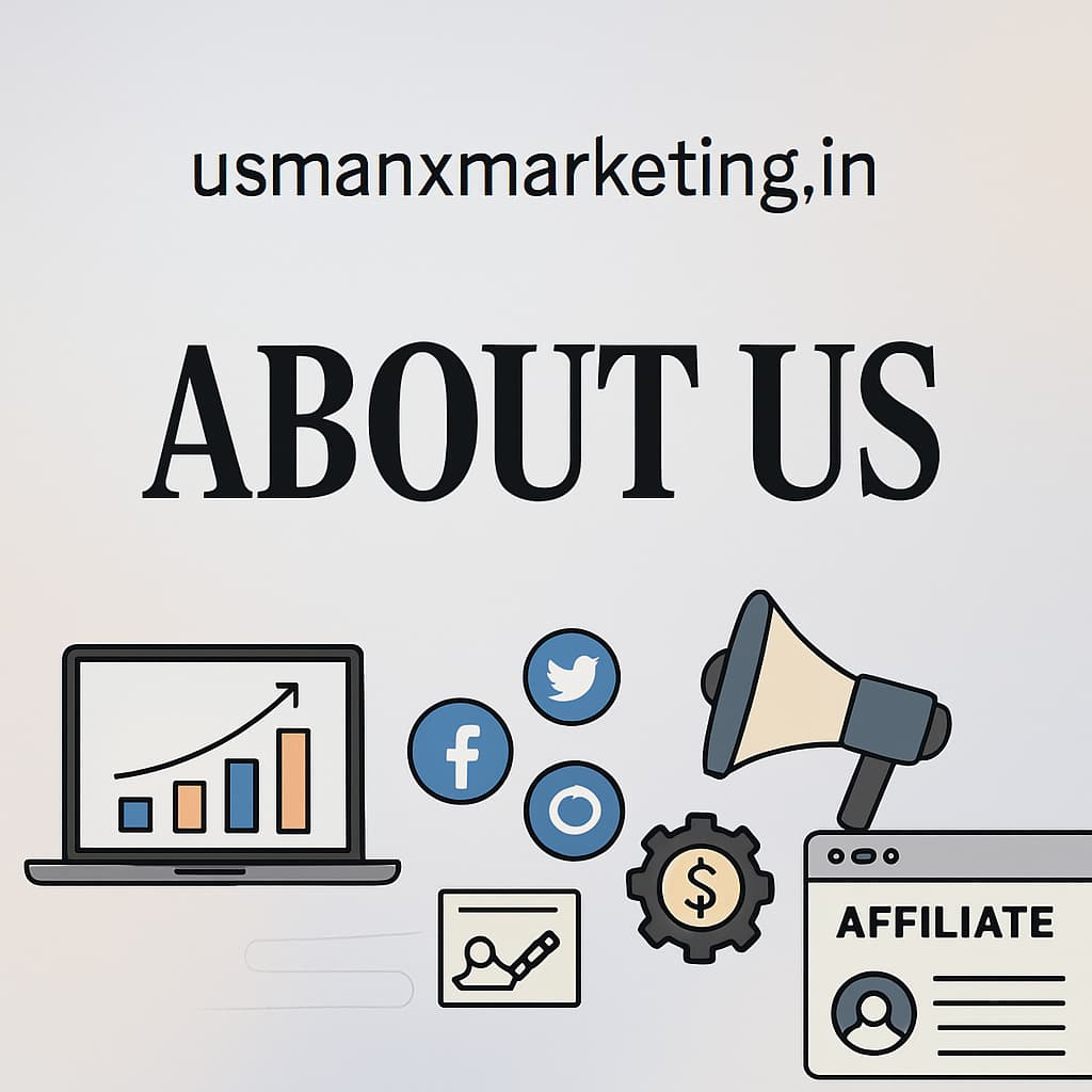 Usmanxmarketing "About Us" section highlights their proficiency in digital marketing.