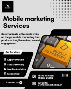 Icons for SMS, app notifications, and advertisements are included in this flat mobile phone graphic.