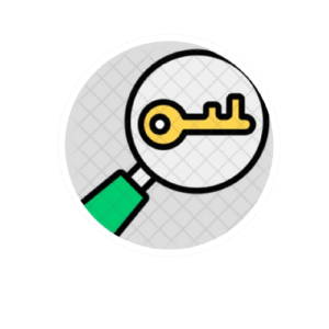 Google Keyword Planner icon featuring a keyword tag and magnifying glass