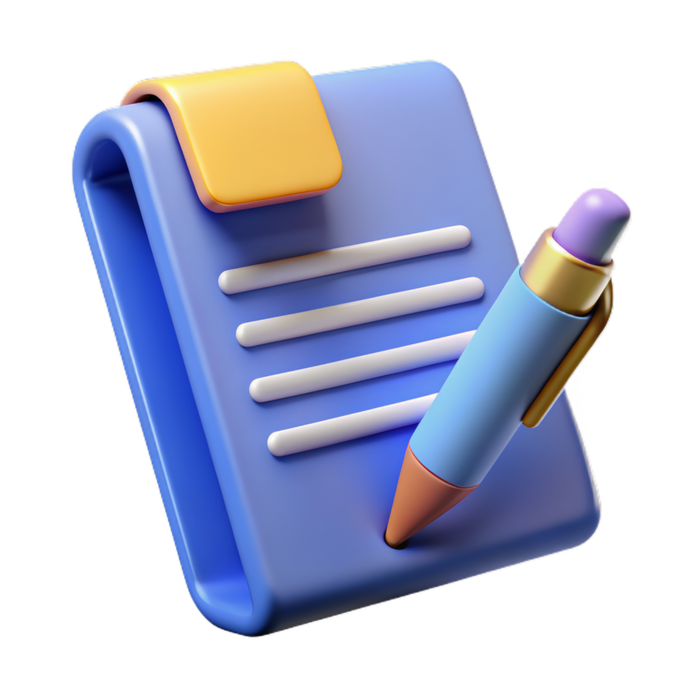 A pen on top of a notepad, signifying official correspondence and writing.