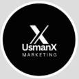 The circular logo of the digital marketing firm UsmanxMarketing